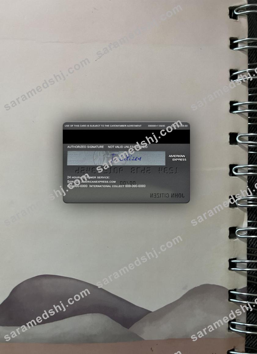 USA Wells Fargo bank AMEX Card photolook back